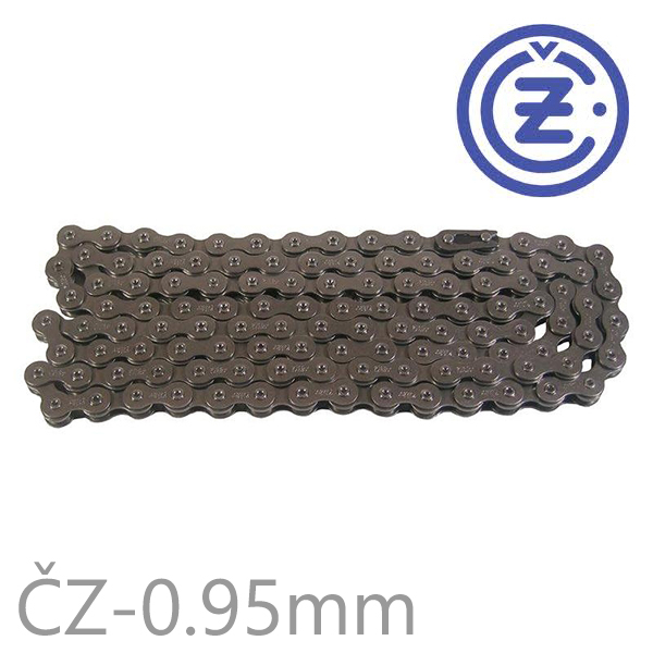 Řetěz ČZ 116 článků boční destička 0,95mm, Lehký (včetně spojky řetězu)